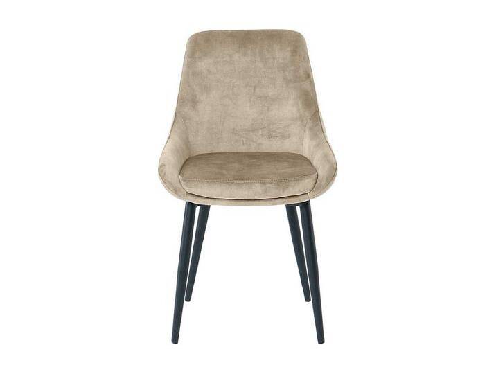Stuhl Set Beige Samt 48 cm breit Gestell aus Metall (2er Set) von Kauf-Unique Marketplace