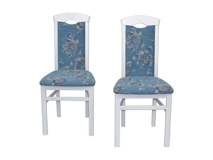 Stuhl Set K�che modern in Blau und Wei� Blumen Motiv (2er Set) von Kauf-Unique Marketplace