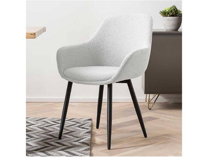 Stuhl Set weiss schwarz mit Armlehnen Gestell aus Metall (2er Set) von Kauf-Unique Marketplace