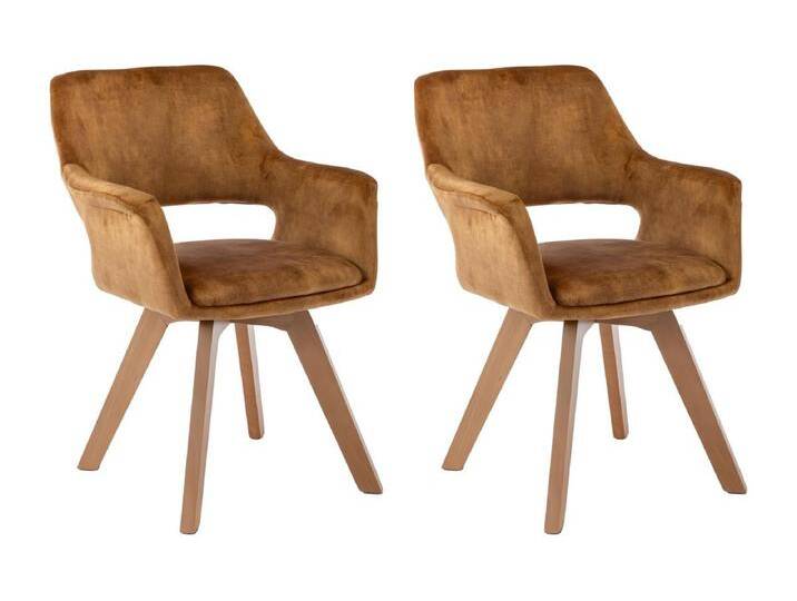 Stuhl mit armlehnen 2er-Set - Stoff & Massivholz - Curry - MILA Stuhl mit armlehnen 2er-Set - Stoff & Massivholz - Curry - MILA von Kauf-Unique Marketplace