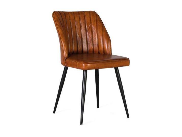 Stuhl mit naturbraunem Leder gepolstert Stuhl mit naturbraunem Leder gepolstert von Kauf-Unique Marketplace