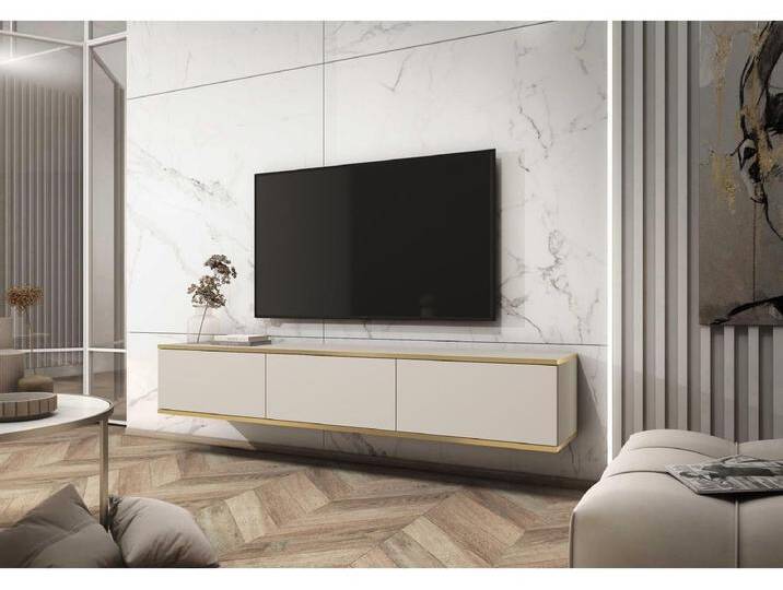 TV-Element hängend, Beige / Gold, 175 cm - MUCALMA von Kauf-Unique Marketplace
