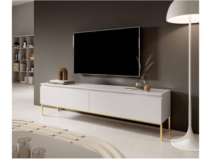 TV-Lowboard - 175 cm - Weiß mit goldenen Metallbeinen - BEMMI TV-Lowboard - 175 cm - Weiß mit goldenen Metallbeinen - BEMMI von Kauf-Unique Marketplace