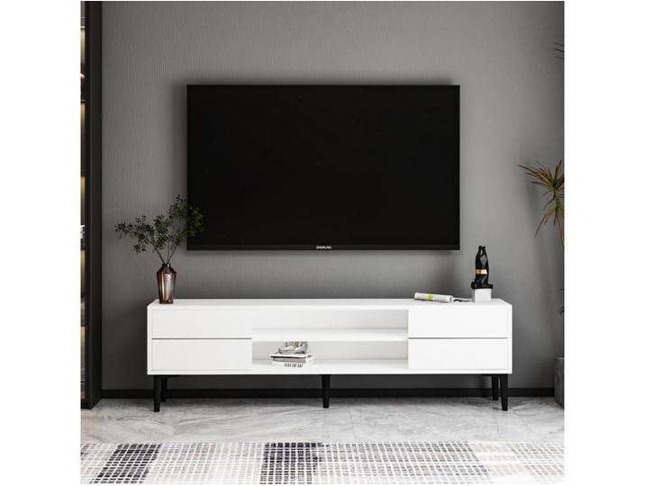 TV Lowboard Aragon Weiß Schwarz TV Lowboard Aragon Weiß Schwarz von Kauf-Unique Marketplace