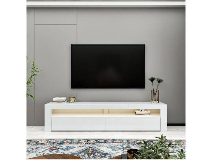TV Lowboard Bati Weiß mit LED-Beleuchtung 92390 von Kauf-Unique Marketplace