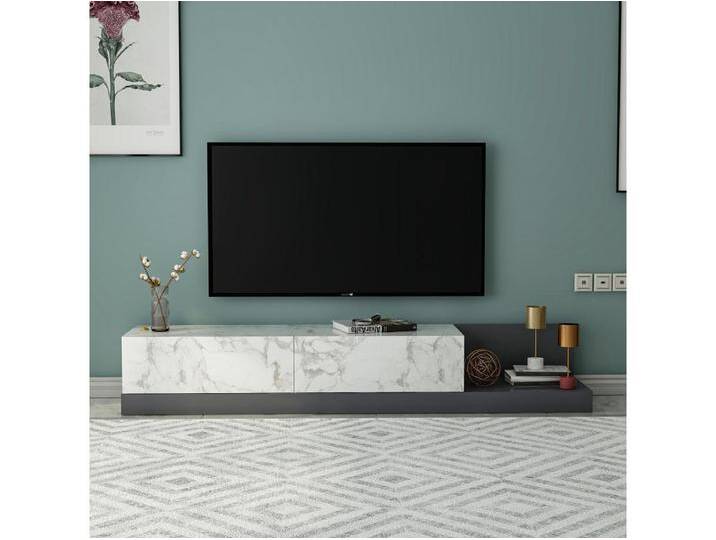 TV Lowboard Majör Weiß (teil Marmor Optik) 9031 von Kauf-Unique Marketplace