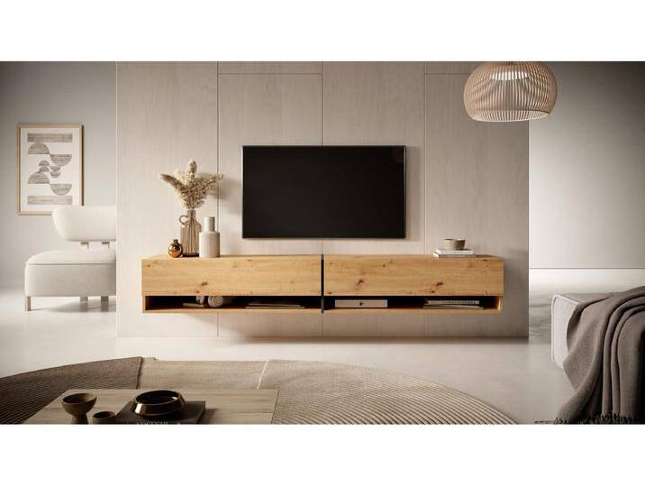 TV-Lowboard stehend Wotan Eiche, Graphite Einsätze , 200 cm - Mirrgo TV-Lowboard stehend Wotan Eiche, Graphite Einsätze , 200 cm - Mirrgo von Kauf-Unique Marketplace
