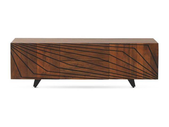 TV-Möbel mit 2 Türen und 2 Schubladen aus massivem Mangoholz von Kauf-Unique Marketplace