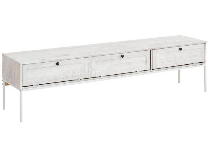 TV-Möbel mit 3 Klapptüren in Kiefer cremeweiß von Kauf-Unique Marketplace