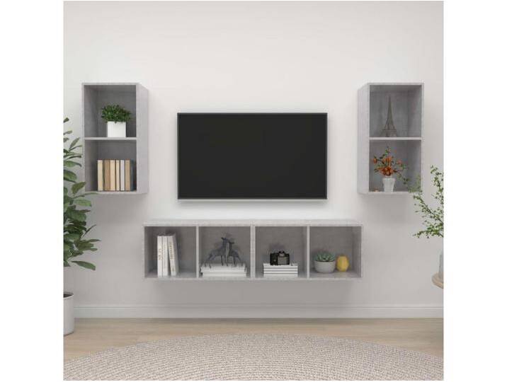TV-Schränke,TV-Wandschränke 4 Stk. Betongrau Holzwerkstoff -gkd730890 von Kauf-Unique Marketplace