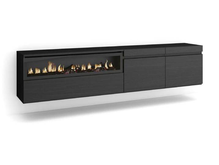TV-Schrank, Lowboard, 200x35x45cm, Für TV-Geräte bis zu 80 , Elektrokamin, Hängend, Schwarz TV-Schrank, Lowboard, 200x35x45cm, Für TV-Geräte bis zu 80 , Elektrokamin, Hängend, Schwarz von Kauf-Unique Marketplace