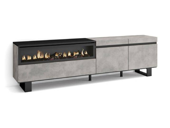 TV-Schrank, Lowboard, 200x35x57cm, Für TV-Geräte bis zu 80 , Elektrokamin, Industriedesign, Zement TV-Schrank, Lowboard, 200x35x57cm, Für TV-Geräte bis zu 80 , Elektrokamin, Industriedesign, Zement von Kauf-Unique Marketplace