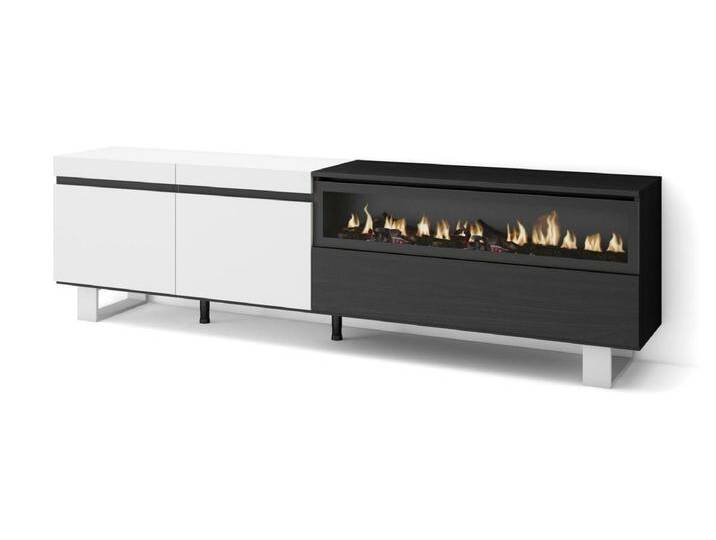 TV-Schrank, Lowboard, 200x35x57cm, Für TV-Geräte bis zu 80 , Elektrokamin. , Industriedesign, Weiß und Schwarz TV-Schrank, Lowboard, 200x35x57cm, Für TV-Geräte bis zu 80 , Elektrokamin. , Industriedesign, Weiß und Schwarz von Kauf-Unique Marketplace