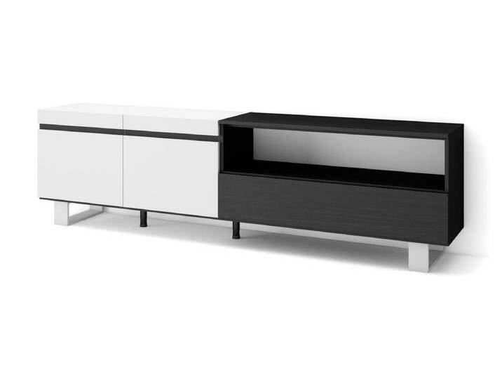 TV-Schrank, Lowboard, 200x35x57cm, Für TV-Geräte bis zu 80 , Industriedesign, Weiß und Schwarz TV-Schrank, Lowboard, 200x35x57cm, Für TV-Geräte bis zu 80 , Industriedesign, Weiß und Schwarz von Kauf-Unique Marketplace