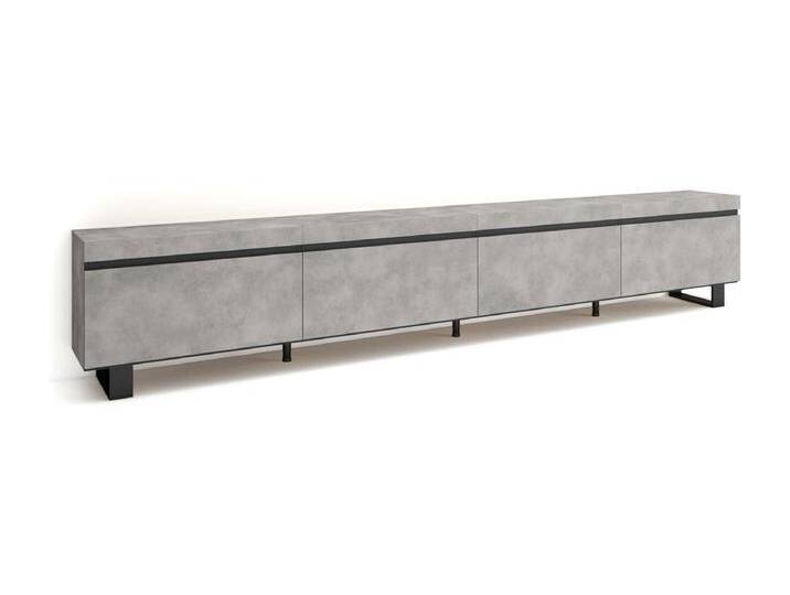 TV-Schrank, Lowboard, 320x35x57cm, Für großformatiges TV, Industriedesign, Zement TV-Schrank, Lowboard, 320x35x57cm, Für großformatiges TV, Industriedesign, Zement von Kauf-Unique Marketplace