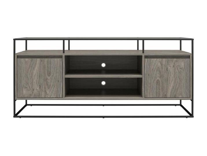 TV-Schrank aus Glas mit Unterteil aus MDF in Eiche, grau von Kauf-Unique Marketplace