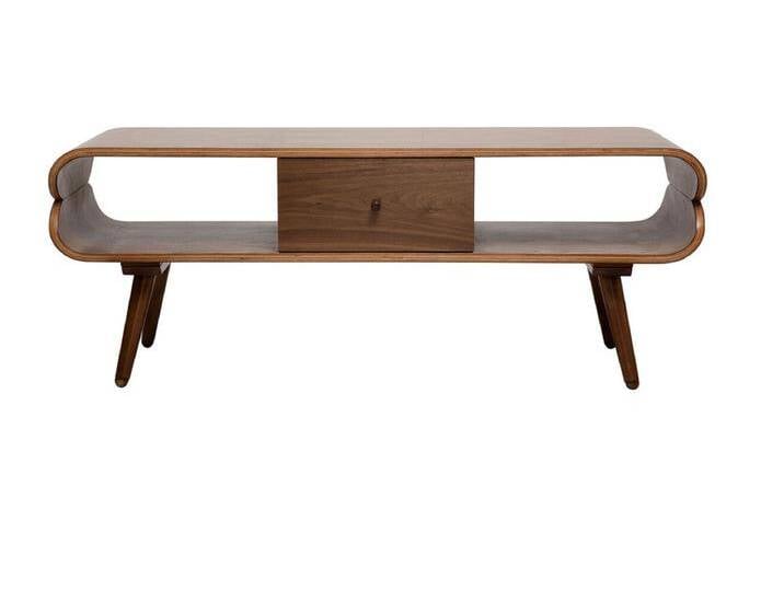 TV-Schrank mit Ablagefächern aus dunklem Holz B 132 cm TAKLA von Kauf-Unique Marketplace