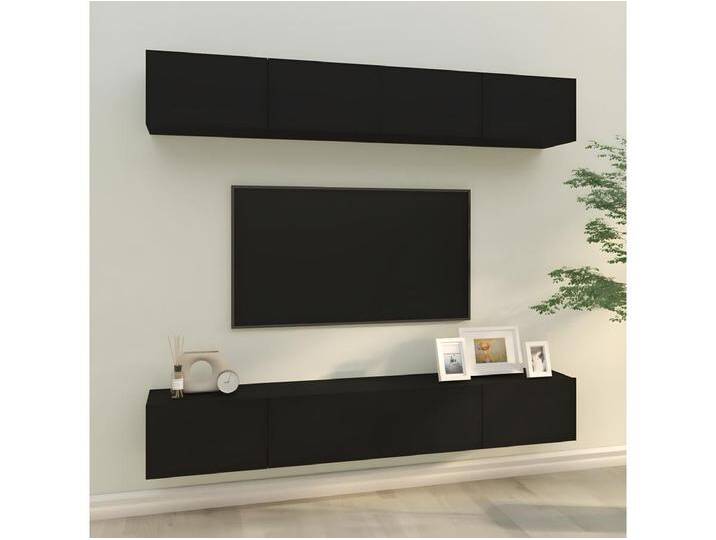 TV-Wandschränke 4 Stk. Schwarz 100x30x30 cm von Kauf-Unique Marketplace