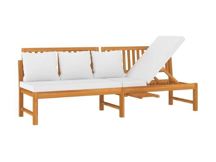 Tagesbett,Sofabett mit Cremeweißen Kissen 200x60x75 cm Massivholz Akazie -gkd31770 von Kauf-Unique Marketplace