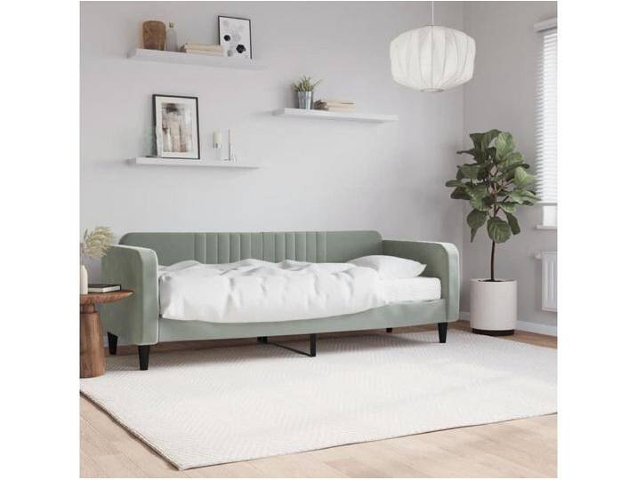 Tagesbett,Sofabett mit Matratze Hellgrau 80x200 cm Samt -gkd78183 von Kauf-Unique Marketplace