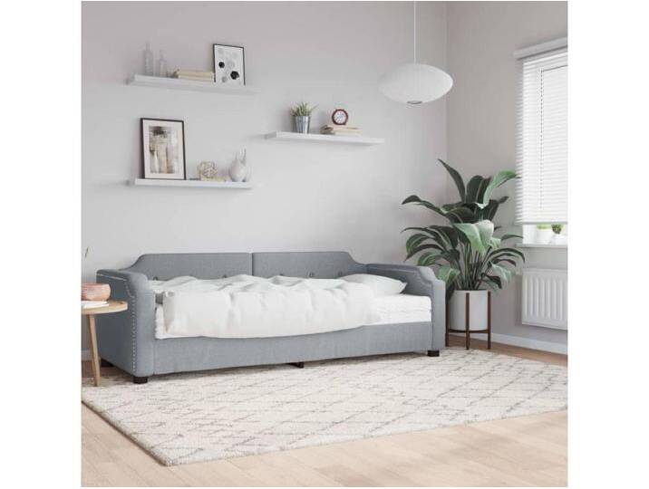 Tagesbett,Sofabett mit Matratze Hellgrau 80x200 cm Stoff -gkd94828 von Kauf-Unique Marketplace