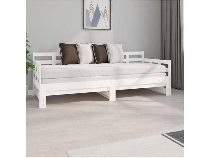 Tagesbett Ausziehbar,Ausziehbett Weiß Massivholz Kiefer 2x(80x200) cm -gkd69160 von Kauf-Unique Marketplace