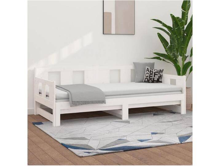 Tagesbett Ausziehbar,Ausziehbett Weiß Massivholz Kiefer 2x(90x200) cm -gkd77838 von Kauf-Unique Marketplace