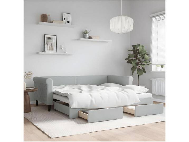Tagesbett Ausziehbar,Ausziehbett mit Schubladen Hellgrau 90x190 cm Samt -gkd16991 Tagesbett Ausziehbar,Ausziehbett mit Schubladen Hellgrau 90x190 cm Samt -gkd16991 von Kauf-Unique Marketplace