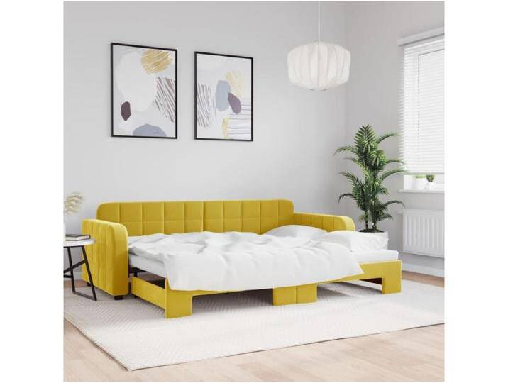 Tagesbett Ausziehbar Gelb 80x200 cm Samt von Kauf-Unique Marketplace