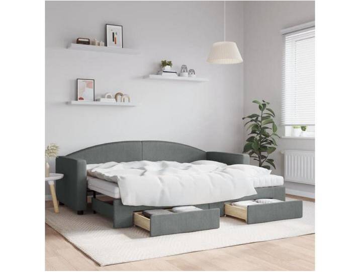 Tagesbett Ausziehbar mit Schubladen Dunkelgrau 80x200 cm Stoff von Kauf-Unique Marketplace