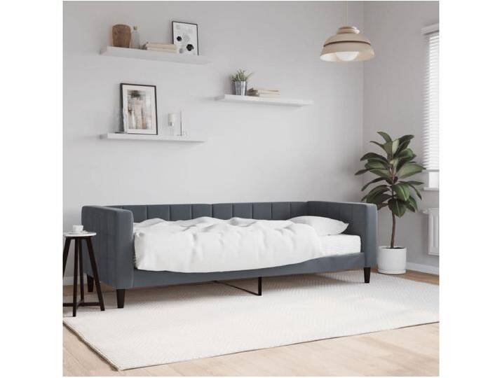 Tagesbett mit Matratze Dunkelgrau 80x200 cm Samt von Kauf-Unique Marketplace