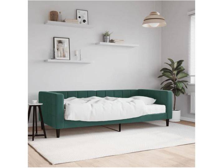 Tagesbett mit Matratze Dunkelgrün 90x200 cm Samt von Kauf-Unique Marketplace