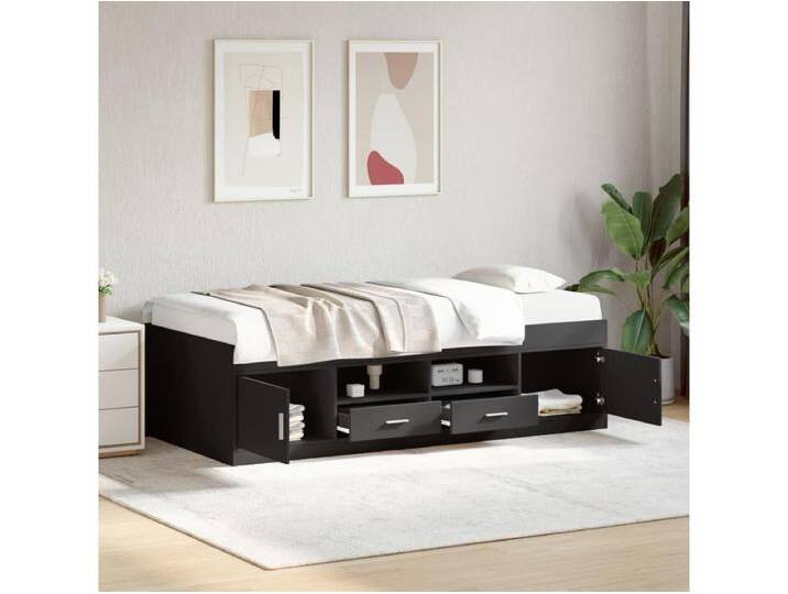 Tagesbett mit Schubladen Schwarz 75x190 cm Holzwerkstoff von Kauf-Unique Marketplace
