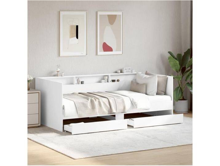 Tagesbett mit Schubladen ohne Matratze Weiß 75x190 cm von Kauf-Unique Marketplace