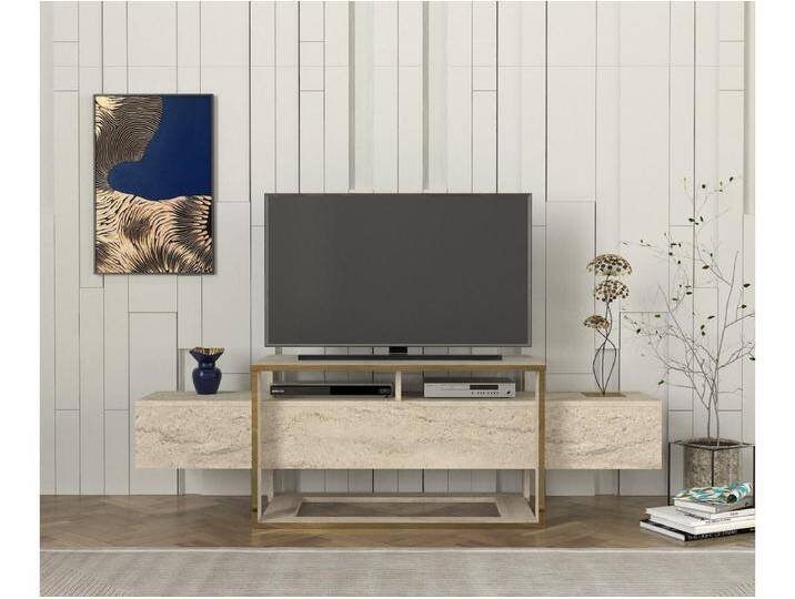 Tv Lowboard Bianco Beige Granit Optik 2499 von Kauf-Unique Marketplace