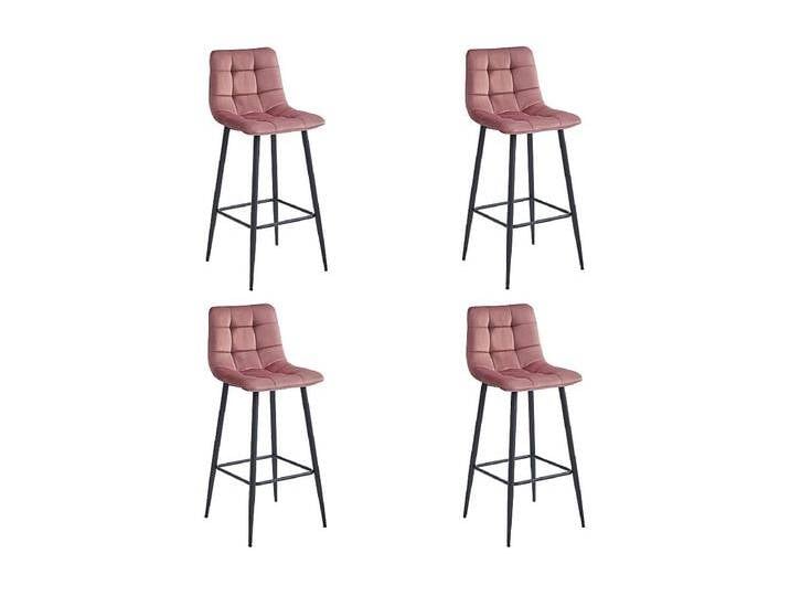Valora LIVI Barhocker 4er Set – dunkelrosa Samt / schwarze Beine Valora LIVI Barhocker 4er Set – dunkelrosa Samt / schwarze Beine von Kauf-Unique Marketplace
