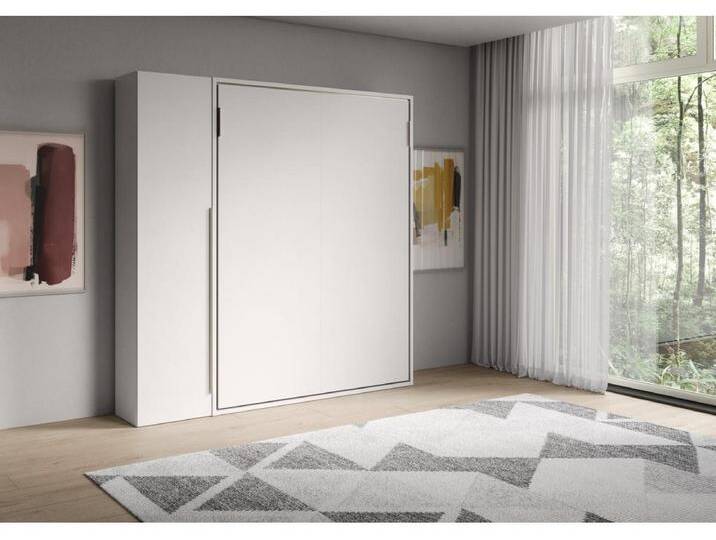 Vertikales französisches Klappbett Versia Sofà 140 mit 1 Kleiderschrank auf der rechten Seite in Weiß Vertikales französisches Klappbett Versia Sofà 140 mit 1 Kleiderschrank auf der rechten Seite in Weiß von Kauf-Unique Marketplace