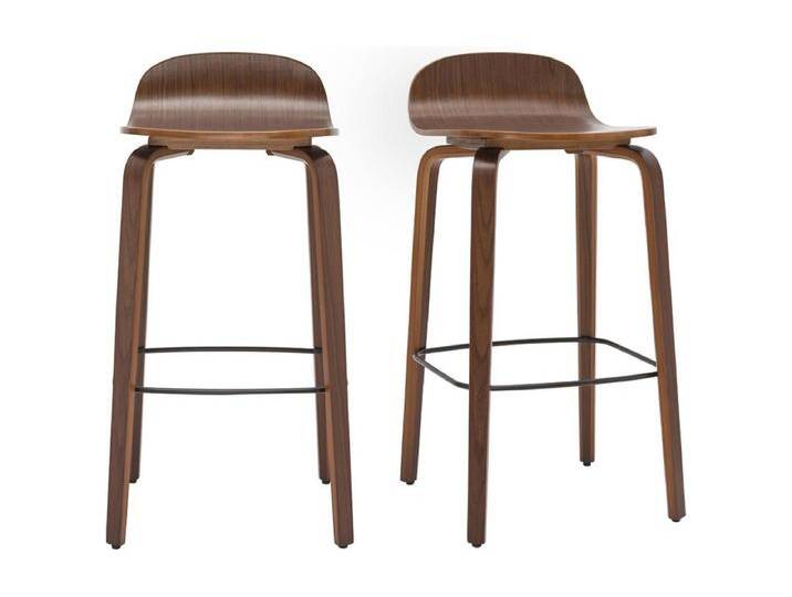 Vintage-Barhocker Walnussfarben H68 cm (2er-Set) OBRA von Kauf-Unique Marketplace