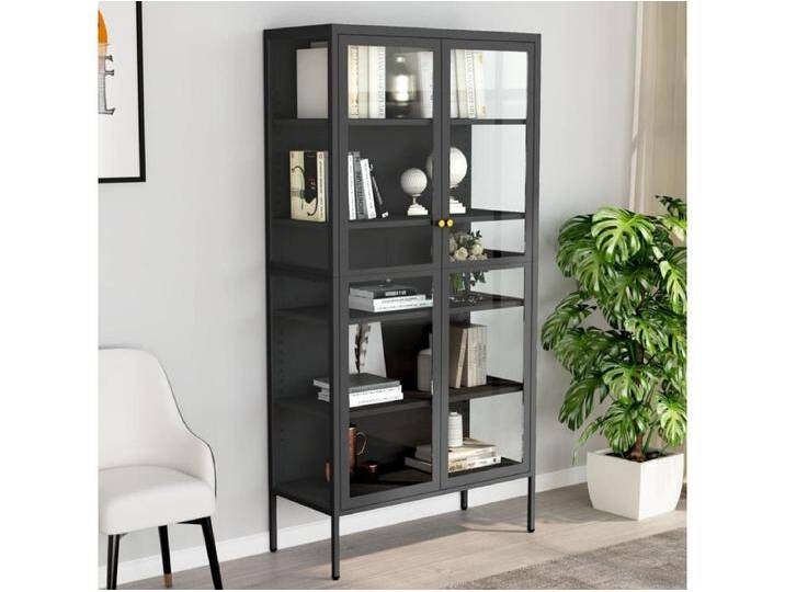 Vitrine Anthrazit 90x40x180 cm Stahl und Gehärtetes Glas von Kauf-Unique Marketplace