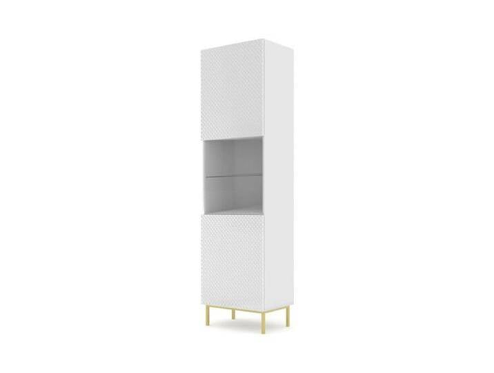 Vitrine Ravenna C 1DS 60 cm Hochglanz Weiß mit Rahmen von Kauf-Unique Marketplace