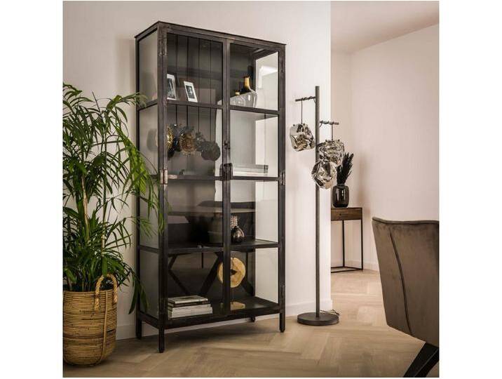 Vitrine Rift - Metall 2 Türen - Grau - 90cm breit von Kauf-Unique Marketplace