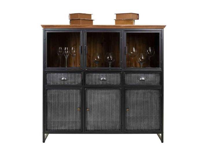 Vitrine aus schwarzem Metall und Holz, 123,5 x 41,5 x 120 h cm von Kauf-Unique Marketplace