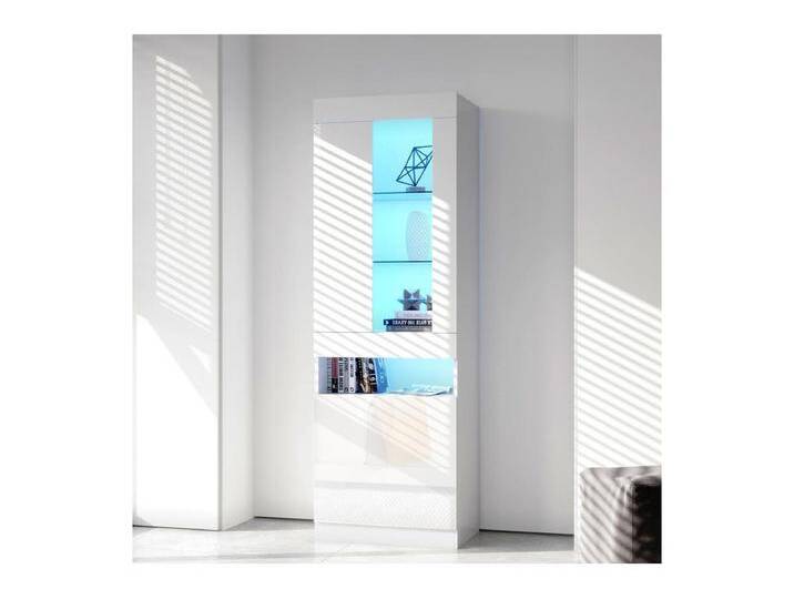 Vitrine mit LED-Beleuchtung 16 Farben und Bluetooth - 2 Türen und 1 Nische - Spanplatte - 50x40x180cm von Kauf-Unique Marketplace