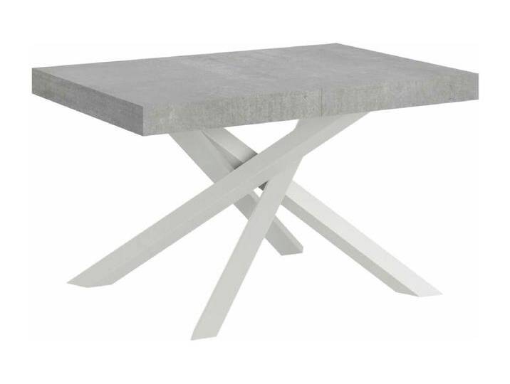 Volantis ausziehbarer Tisch 120/224x90 cm, betonweiße Beine von Kauf-Unique Marketplace