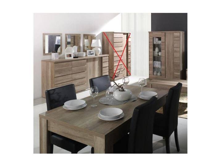 Vollständiges Esszimmer ROMI – Buffet, Vitrine, Tisch 180 cm und 3 Spiegel – Canyon Eichen-Dab Vollständiges Esszimmer ROMI – Buffet, Vitrine, Tisch 180 cm und 3 Spiegel – Canyon Eichen-Dab von Kauf-Unique Marketplace