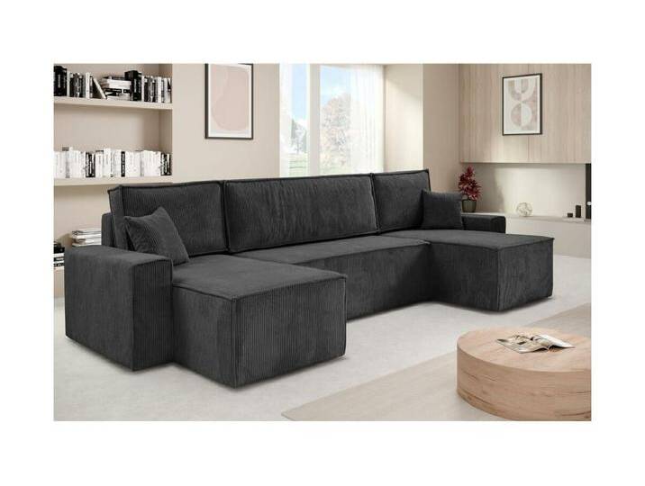 WOHNLANDSCHAFT Hektor U mit Schlaffunktion dunkelgrau von Kauf-Unique Marketplace