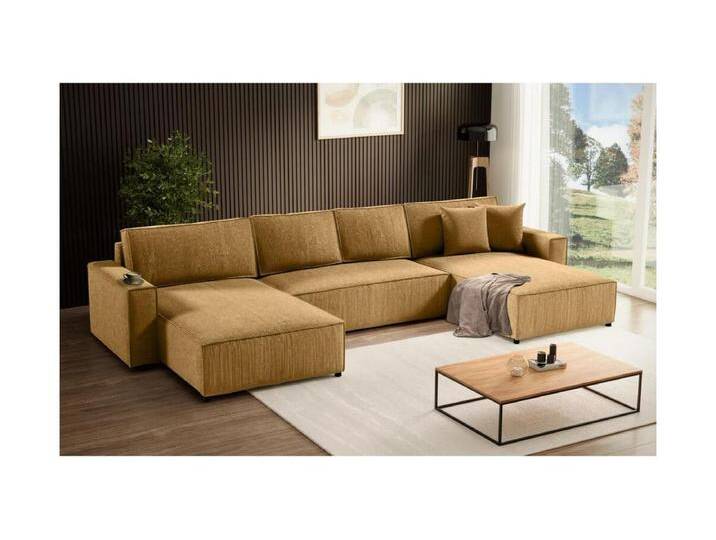 WOHNLANDSCHAFT Parys U mit Schlaffunktion dunkelgelb von Kauf-Unique Marketplace