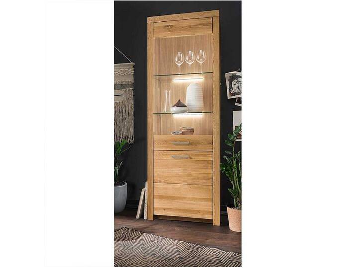 Wildeiche Vitrine in modernem Design 2 T�ren mit Soft Close von Kauf-Unique Marketplace