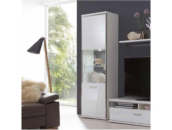 Wohnwand Vitrine in Weiß Hochglanz 200 cm hoch von Kauf-Unique Marketplace