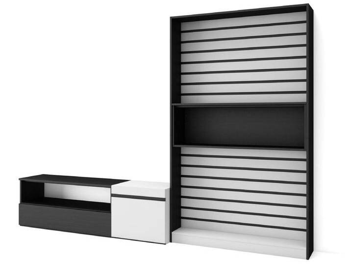 Wohnwand Wohnzimmer, 260x35x186cm, Für TV-Geräte bis zu 65 , Wohnzimmer Möbel , Weiß und Schwarz Wohnwand Wohnzimmer, 260x35x186cm, Für TV-Geräte bis zu 65 , Wohnzimmer Möbel , Weiß und Schwarz von Kauf-Unique Marketplace